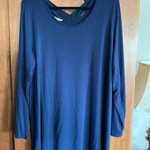 Elegant Navy Long Sleeve Women's Top